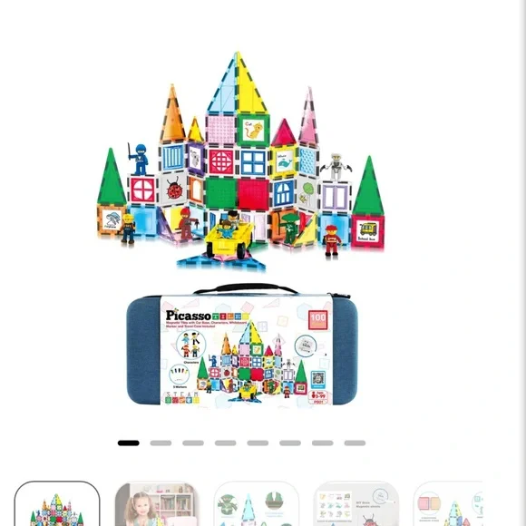 100-Piece Colorful Magnetic Building Set - Picture 7 of 9